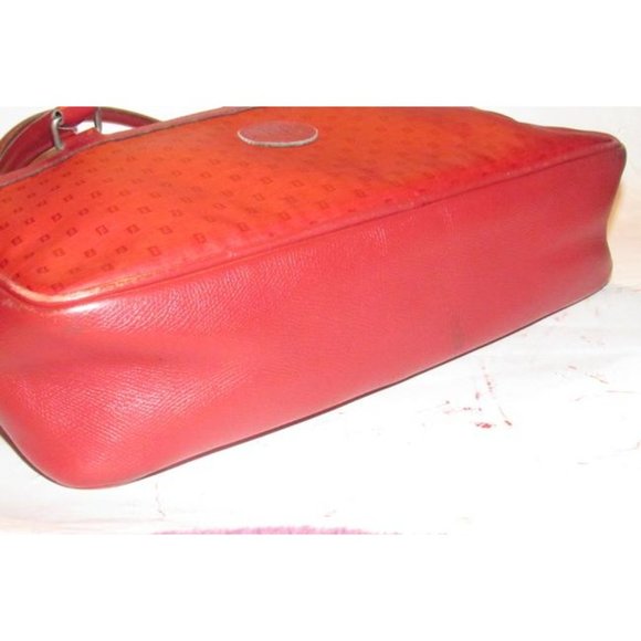 Fendi Early Sas True Red Satchcel Small F Or Zucchino Logo Print Coated Canvas - Picture 4 of 12